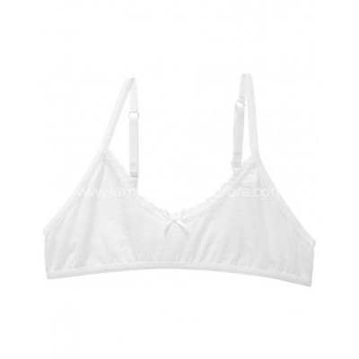 Top juvenil liso Blanco con encaje de Delicatta by Calamaro