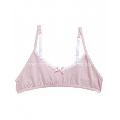 Top juvenil liso Rosa nude con encaje de Delicatta by...