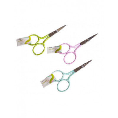 Tijera bordar recta decorada topitos - varios colores