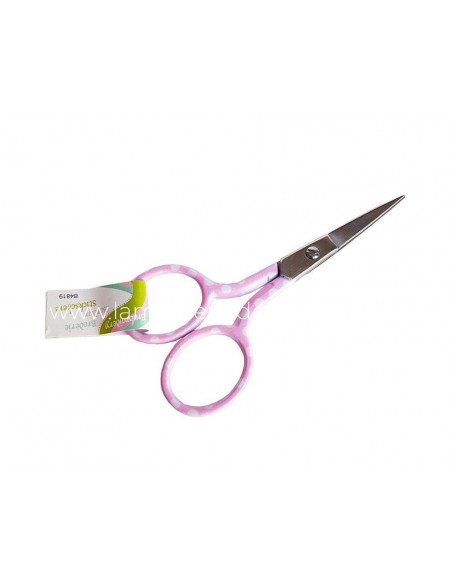 Tijera bordar recta decorada topitos - varios colores