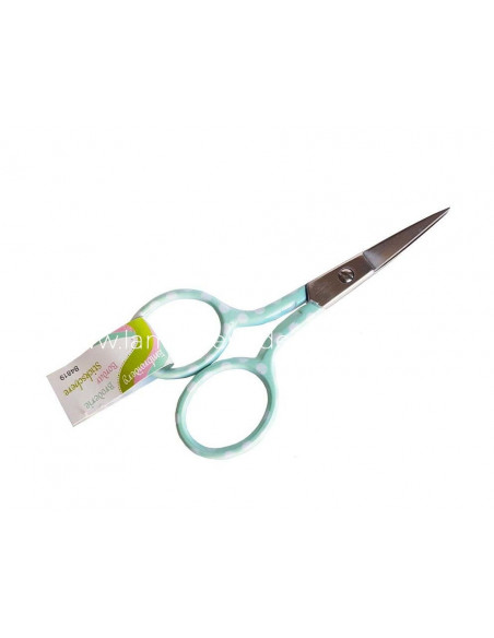 Tijera bordar recta decorada topitos - varios colores