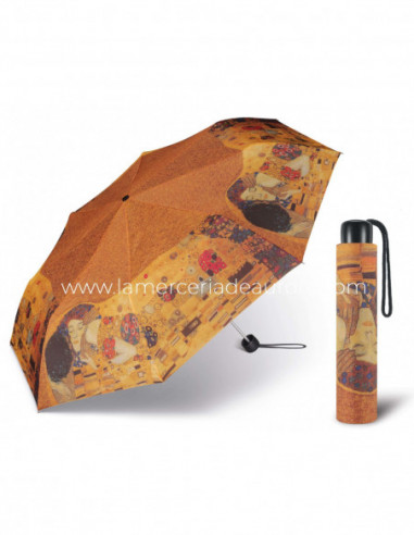 Paraguas plegable de mujer colección arte "El Beso de Klimt"