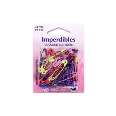 Imperdibles de colores 34mm (50 uds) de Hemline 2