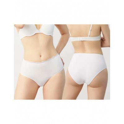 Bragas maxi algodón y encaje 19684 de YSABEL MORA - BLANCO