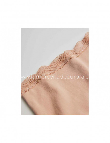 Bragas maxi algodón y encaje 19684 de YSABEL MORA - NUDE (piel)