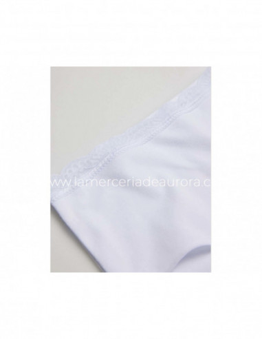 Bragas maxi algodón y encaje 19684 de YSABEL MORA - BLANCO