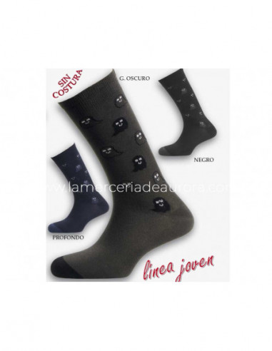 Calcetín caballero de algodón sin costuras...