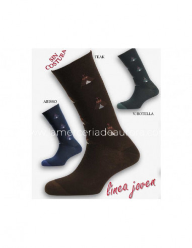 Calcetín caballero de algodón sin costuras...