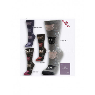 Calcetín modal fantasía mujer "Gatos" de Rodfer - varios... 2