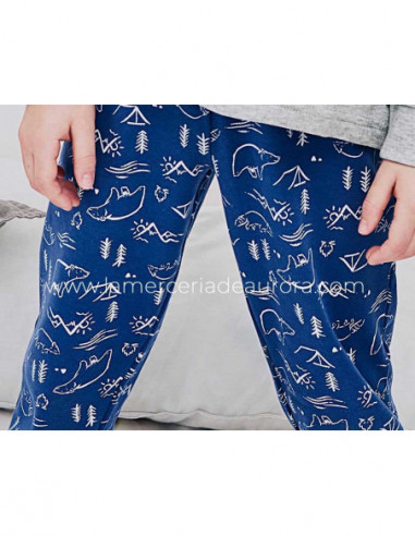 Pijama infantil algodón interlock Outdoor...