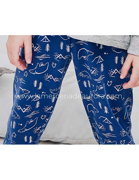 Pijama infantil algodón interlock Outdoor adventure de Tobogán