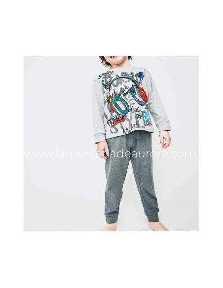 Pijama infantil algodón interlock Headphones de Tobogán