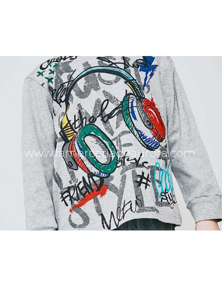 Pijama infantil algodón interlock Headphones de Tobogán