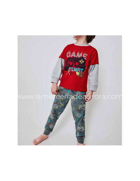 Pijama infantil algodón interlock Game start de Tobogán