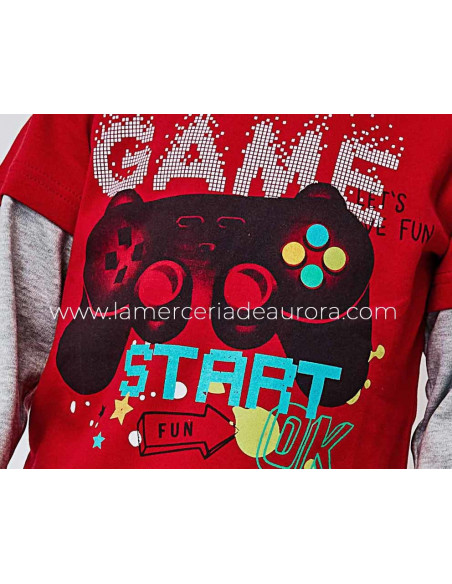 Pijama infantil algodón interlock Game start de Tobogán