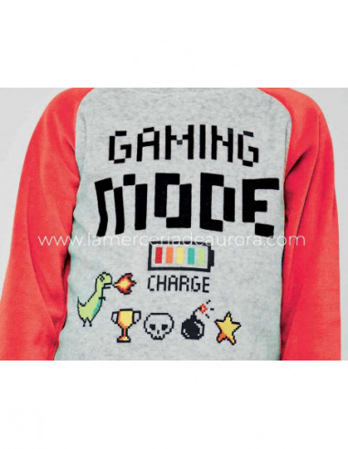 Pijama infantil tundosado Gaming mode red de...