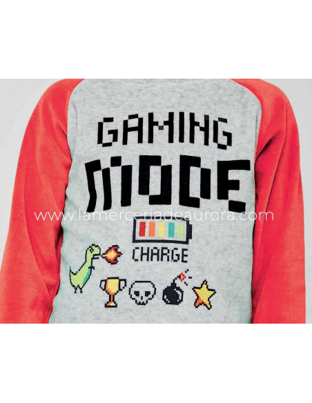 Pijama infantil tundosado Gaming mode red de Tobogán