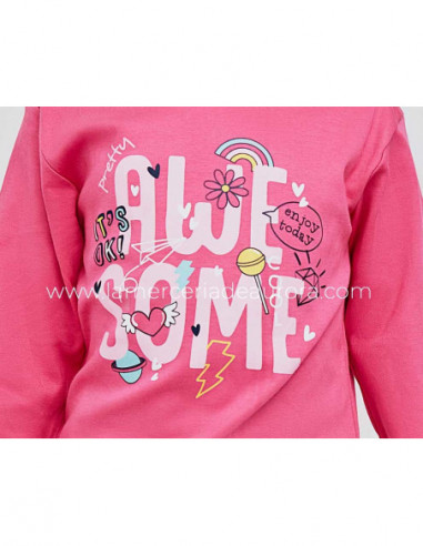 Pijama infantil algodón interlock Awe some de...