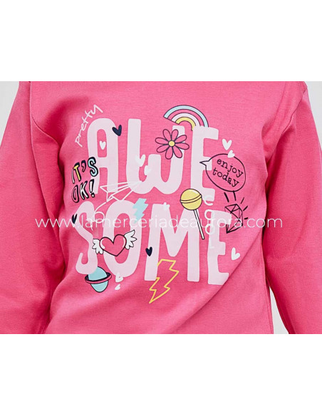 Pijama infantil algodón interlock Awe some de Tobogán