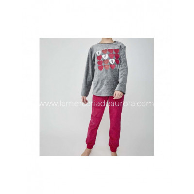 Pijama juvenil tundosado All you need is love de Tobogán