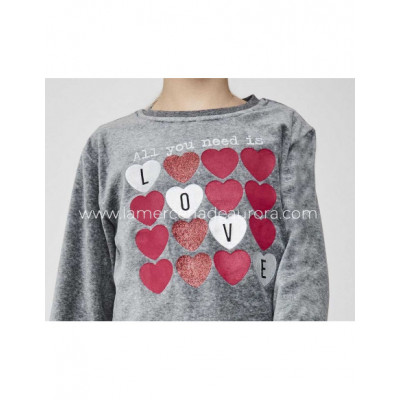 Pijama juvenil tundosado All you need is love de Tobogán 2