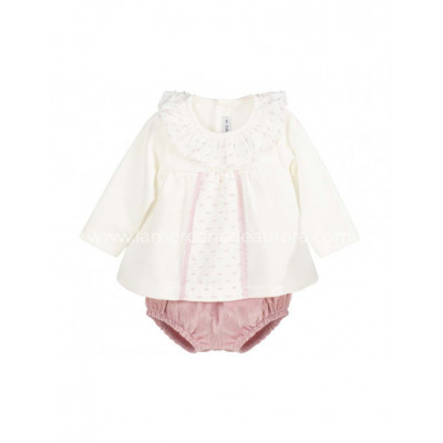Conjunto bebé jubón+pololo Elvas nude de Calamaro