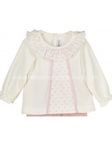 Conjunto bebé jubón+polaina Elvas nude de Calamaro