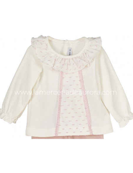 Conjunto bebé jubón+polaina Elvas nude de Calamaro