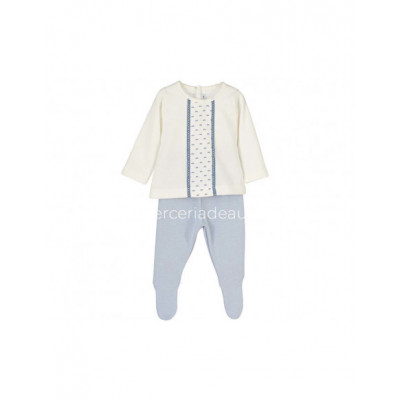 Conjunto bebé jubón+polaina Elvas azul de Calamaro