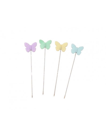 Alfileres cabeza plana fantasía Mariposas (100 uds)