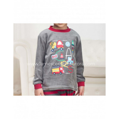 Pijama infantil tundosado "Big car" de Kinanit 2