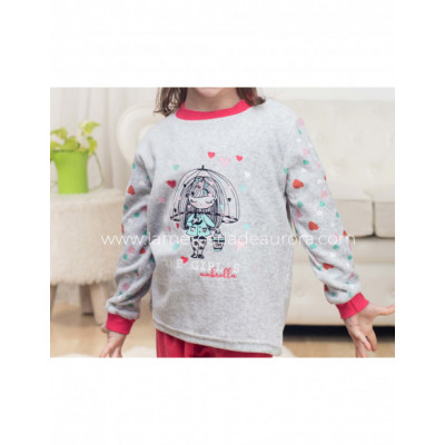 Pijama infantil tundosado The girl´s umbrella de Kinanit 2
