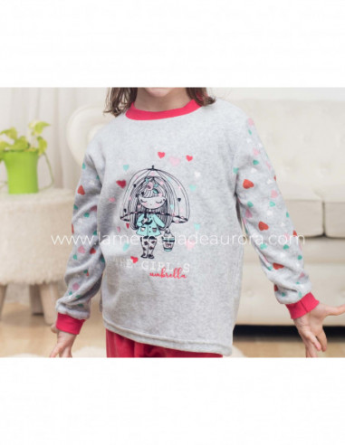 Pijama infantil tundosado The girl´s umbrella de Kinanit