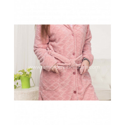 Bata larga mujer de coralina Escamas de Kinanit 2