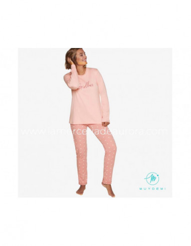 Pijama largo interlock mujer 230003 de Muydemi