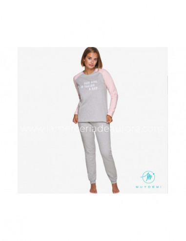 Pijama largo interlock mujer 230102 de Muydemi