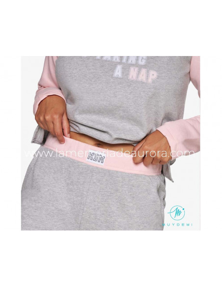 Pijama largo interlock mujer 230102 de Muydemi