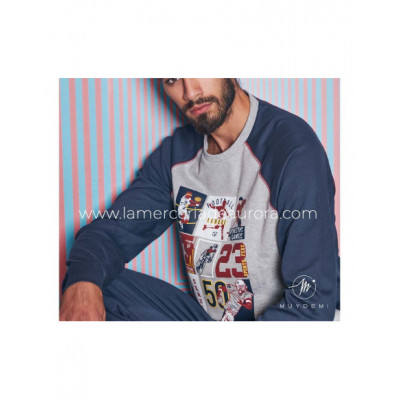 Pijama largo interlock hombre 330025 de Muydemi 2