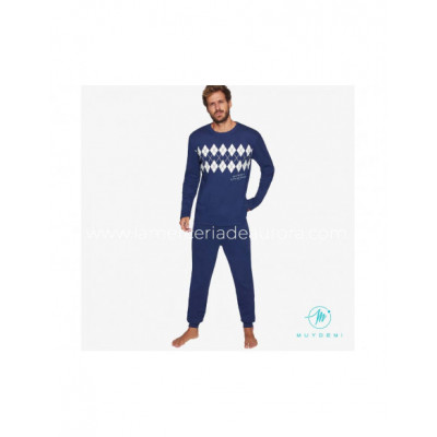 Pijama largo interlock hombre 330021 de Muydemi