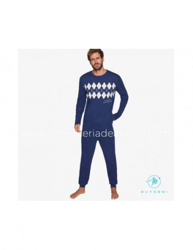 Pijama largo interlock hombre 330021 de Muydemi