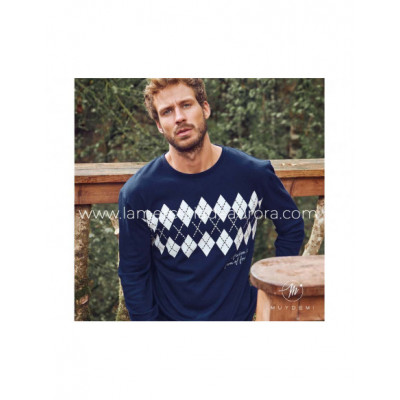 Pijama largo interlock hombre 330021 de Muydemi 2