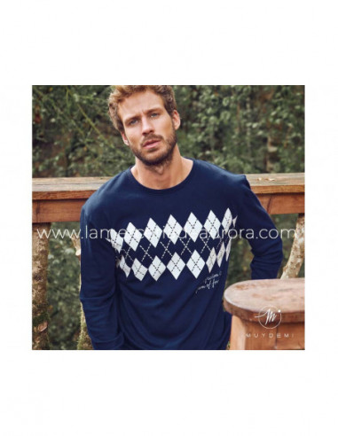 Pijama largo interlock hombre 330021 de Muydemi