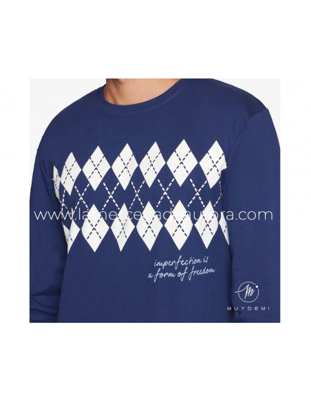 Pijama largo interlock hombre 330021 de Muydemi