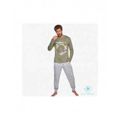 Pijama largo interlock hombre 330026 de Muydemi