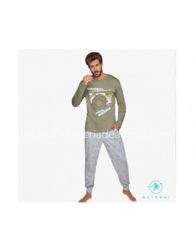 Pijama largo interlock hombre 330026 de Muydemi