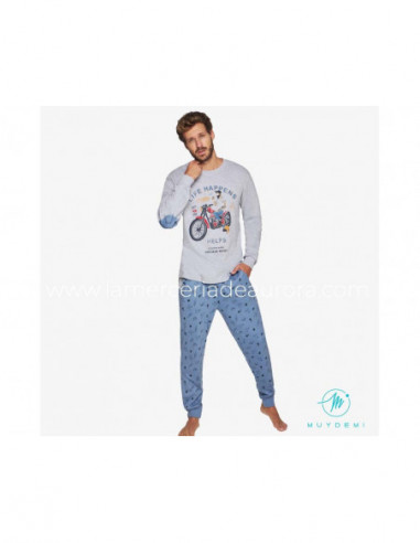 Pijama largo interlock hombre 330024 de Muydemi