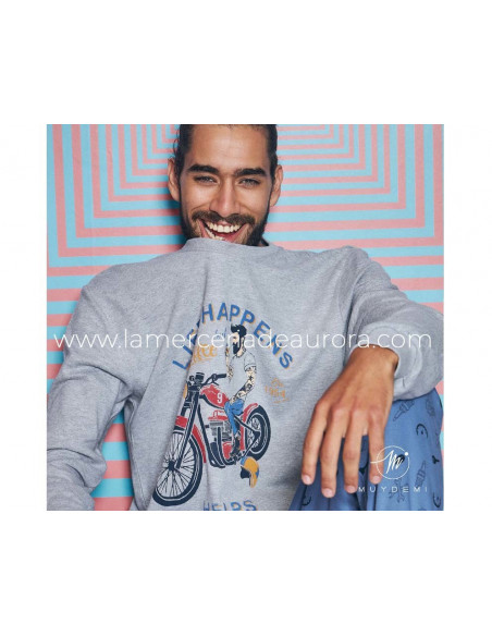 Pijama largo interlock hombre 330024 de Muydemi