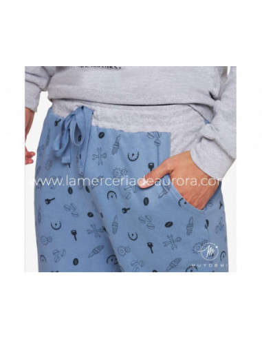 Pijama largo interlock hombre 330024 de Muydemi