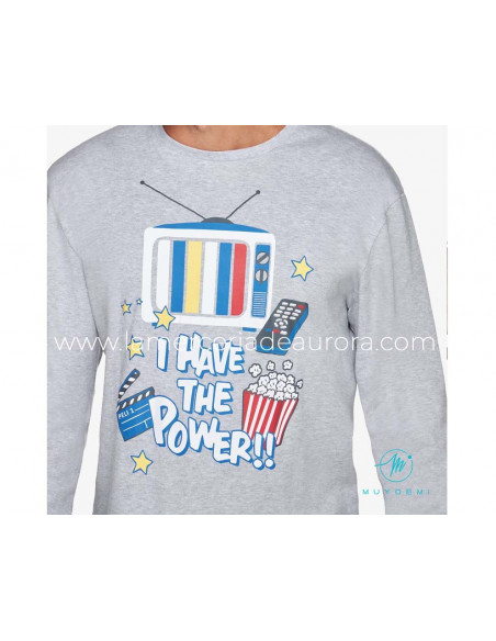 Pijama largo interlock hombre I have the power! de Muydemi