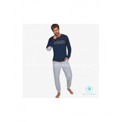 Pijama largo interlock hombre No plan B de Muydemi